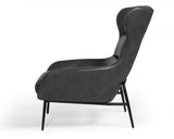 VIG Furniture Divani Casa Susan Modern Dark Grey Leatherette Lounge Chair VGBNEC-084-GRY