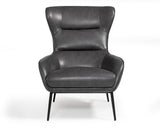 VIG Furniture Divani Casa Susan Modern Dark Grey Leatherette Lounge Chair VGBNEC-084-GRY