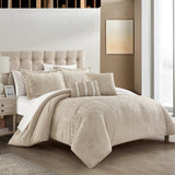 Hubli Beige King 5pc Comforter Set