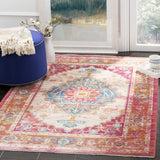 Sutton 404  Power Loomed 68% Polyester 25% Cotton 7% Polycotton Rug Fuchsia / Ivory