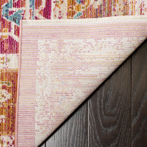 Sutton 404  Power Loomed 68% Polyester 25% Cotton 7% Polycotton Rug Fuchsia / Ivory