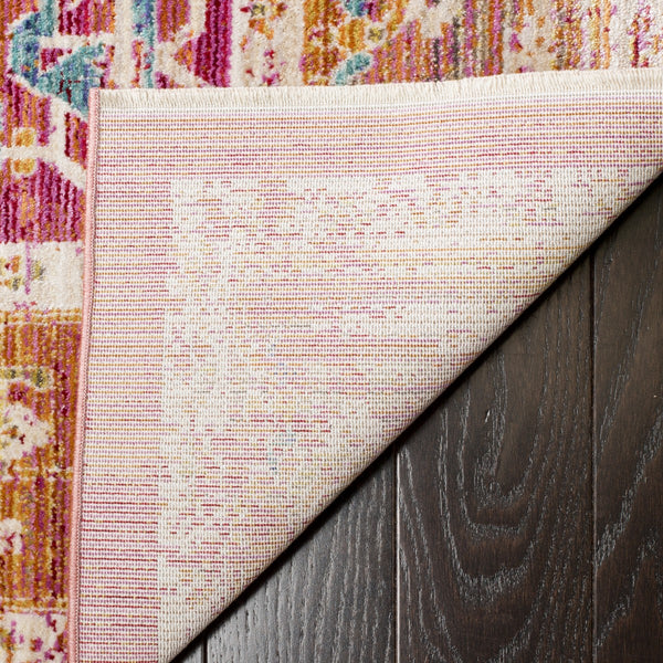 Sutton 404  Power Loomed 68% Polyester 25% Cotton 7% Polycotton Rug Fuchsia / Ivory