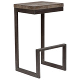 Porter Designs Cube Solid Mango Wood & Metal Industrial Bar Stool Gray 07-108-24-5260