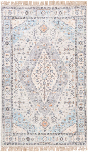 Sivas SVS-2300 Traditional Viscose, Polyester, Cotton Rug SVS2300-8612 Taupe, Light Gray, Burnt Orange, Beige, Khaki, Cream, Sky Blue, Black 40% Viscose, 35% Polyester, 25% Cotton 8'6" x 12'