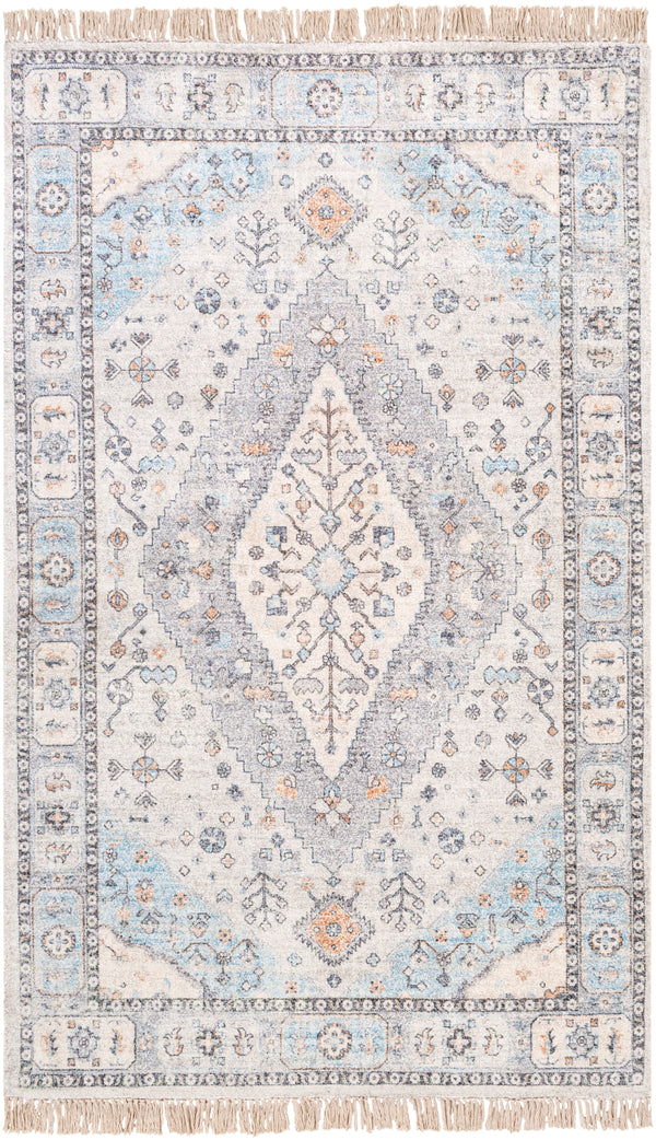 Sivas SVS-2300 Traditional Viscose, Polyester, Cotton Rug SVS2300-8612 Taupe, Light Gray, Burnt Orange, Beige, Khaki, Cream, Sky Blue, Black 40% Viscose, 35% Polyester, 25% Cotton 8'6" x 12'