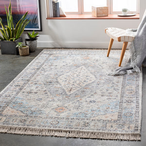 Sivas SVS-2300 Traditional Viscose, Polyester, Cotton Rug SVS2300-8612 Taupe, Light Gray, Burnt Orange, Beige, Khaki, Cream, Sky Blue, Black 40% Viscose, 35% Polyester, 25% Cotton 8'6" x 12'