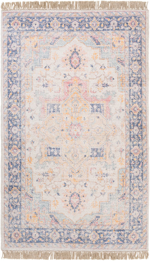Sivas SVS-2301 Traditional Viscose, Polyester, Cotton Rug SVS2301-8612 Bright Orange, Aqua, Pale Blue, Beige, Khaki, Cream, Denim, Dark Blue, Terracotta, Pale Pink 40% Viscose, 35% Polyester, 25% Cotton 8'6" x 12'