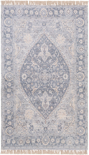 Sivas SVS-2302 Traditional Viscose, Polyester, Cotton Rug SVS2302-8612 Pale Blue, Navy, Beige, Camel, Khaki, Cream 40% Viscose, 35% Polyester, 25% Cotton 8'6" x 12'