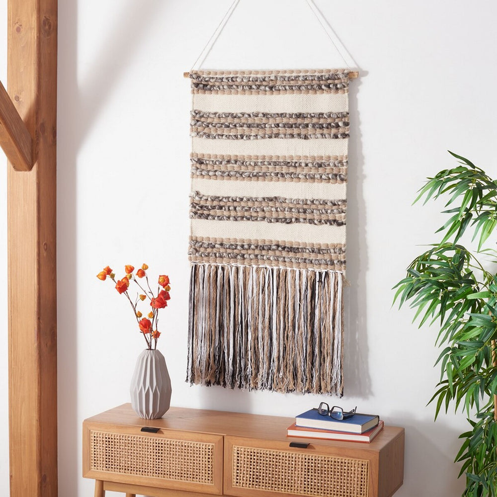 Safavieh Sedona Woven Wall Art 101 Ivory / Black 50% Mix Nz Wool + 50% Imported Wool SWA101Z-2