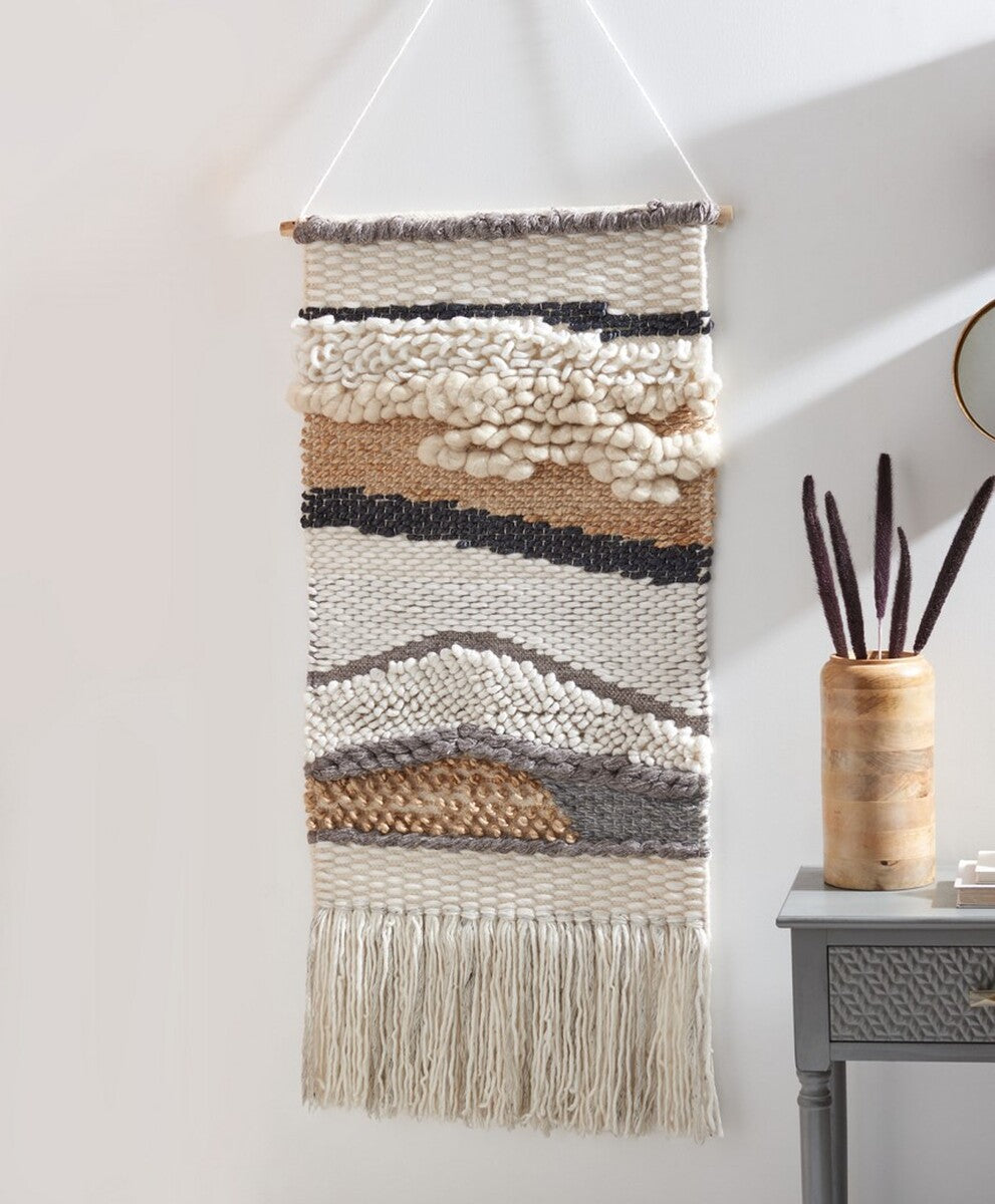 Sedona Saraj Woven Wall Art Ivory Grey WOOL & JUTE & POLYESTER SWA125-2