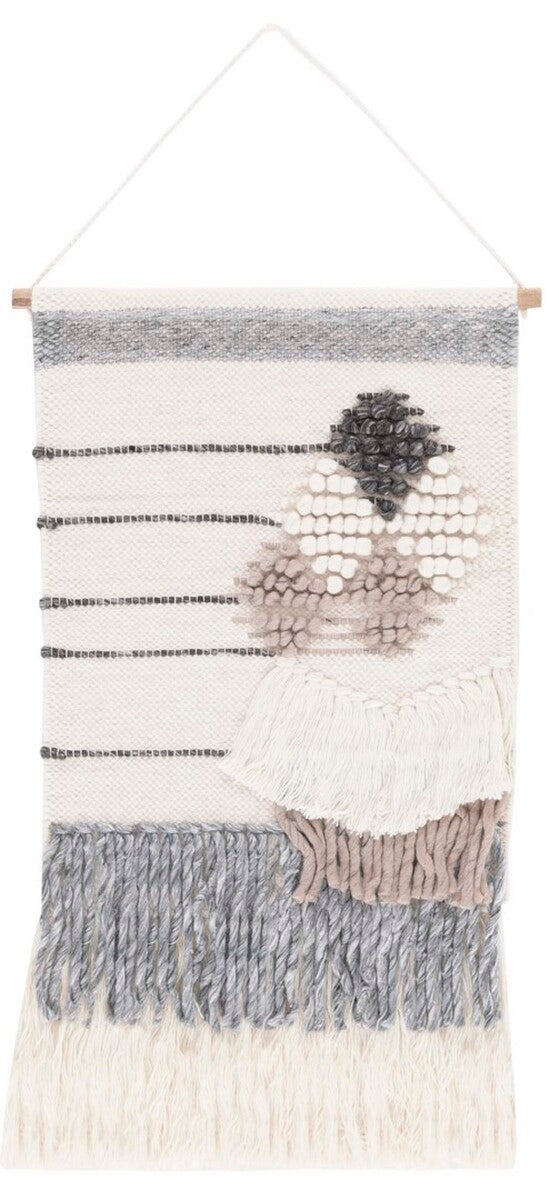 Safavieh Sedona Lambrix Woven Wall Art Ivory/Grey 100% Wool SWA207A-2