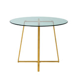 VIG Furniture Modrest Swain - Modern Clear Glass & Gold Round Dining Table VGFHFDT8004-GLS