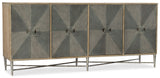 Melange Modern/Contemporary Poplar And Hardwood Solids With Elm, Maple And Black Walnut Veneers With Metal Base Zola Four-Door Credenza