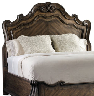 Hooker Furniture Rhapsody Traditional-Formal California King-King Panel Headboard in Hardwood Solids, Pecan Veneers, Resin 5070-90267