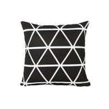 Union Outdoor Cushion, 17.75" Square, Modern Triangle Pattern, Contemporary, Black, White Noble House