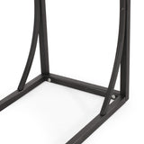 Barrybrooke Modern Industrial C-Shaped End Table, Antique Brown and Black Noble House