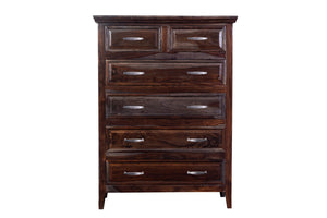 Porter Designs Sonora Solid Sheesham Wood Ladderback Natural Chest Gray 04-116-03-3813M