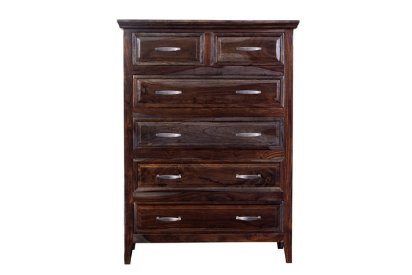 Porter Designs Sonora Solid Sheesham Wood Ladderback Natural Chest Gray 04-116-03-3813M