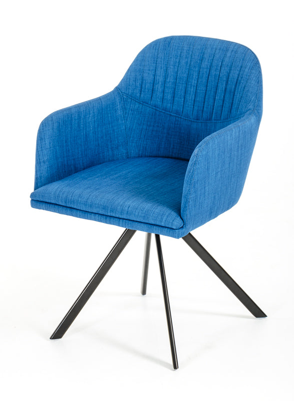 VIG Furniture Modrest Synergy Modern Blue Fabric Dining Arm Chair VGEUMC-8112CH-A-BLU