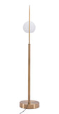 Zuo Modern Griffith Steel, Glass Modern Commercial Grade Floor Lamp Brass, White Steel, Glass