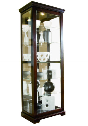 Pulaski Furniture Tall 5 Shelf Curio Cabinet-Sliding Door in Cherry Brown 20994-PULASKI 20994-PULASKI