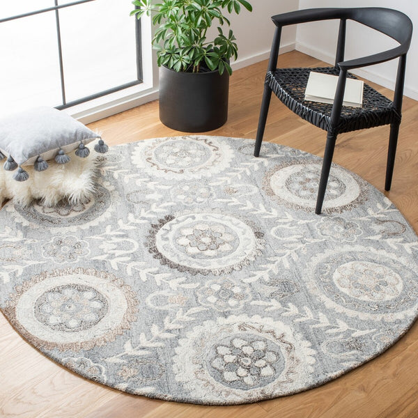 Safavieh Suzani 334 Hand Tufted Wool and Cotton with Latex Contemporary Rug SZN334F-8