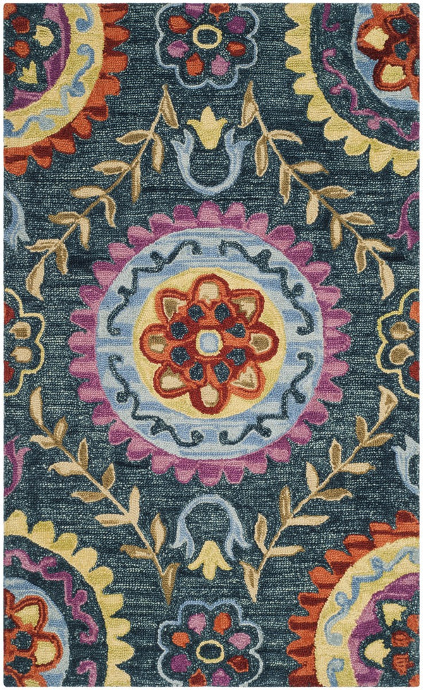 Safavieh Suzani 374 Hand Hooked Wool and Cotton Rug SZN374A-3