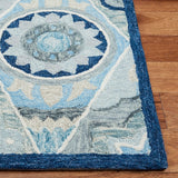 Suzani 502  Hand Tufted 100% Wool Pile Rug Blue / Ivory