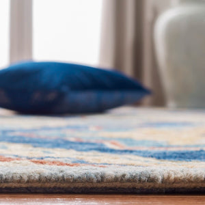 Suzani 503  Hand Tufted 100% Wool Pile Rug Navy / Green