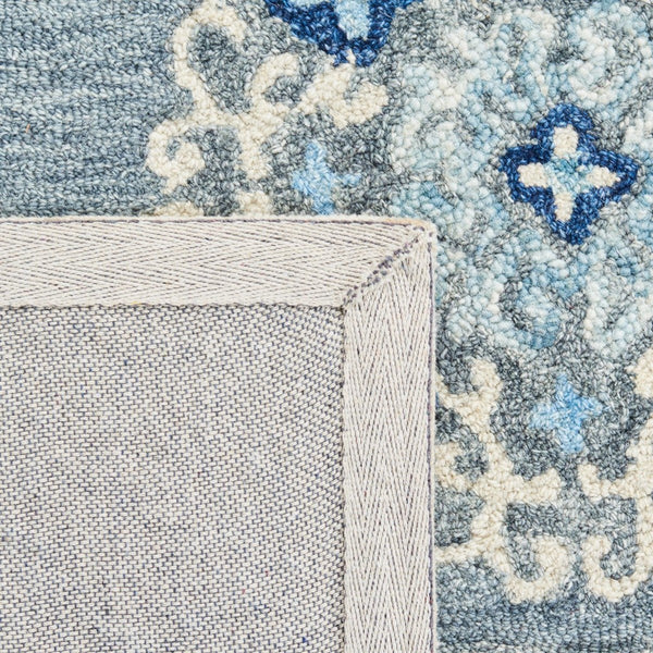Suzani 504  Hand Tufted 100% Wool Pile Rug Grey / Ivory