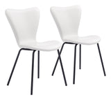 Zuo Modern Torlo 100% Polyurethane, Steel, Plywood Modern Commercial Grade Dining Chair Set - Set of 2 White 100% Polyurethane, Steel, Plywood