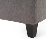 Mission Grey Fabric Storage Ottoman Noble House