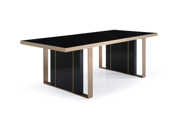 VIG Furniture Nova Domus Cartier Modern Black & Rosegold Dining Table VGVCT-A002