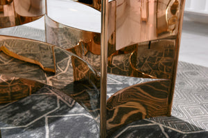 VIG Furniture Modrest Marmot - White Marble and Rose Gold Dining Table VGVCT005-22-WHT