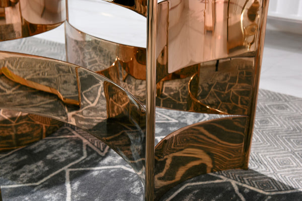 VIG Furniture Modrest Marmot - White Marble and Rose Gold Dining Table VGVCT005-22-WHT