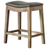 Elmo Bonded Leather Counter Stool Vintage Gray, Weathered Smoke Legs 358625B-V04-WSKD New Pacific Direct