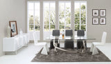 VIG Furniture Modrest Adelaide Modern Stainless Steel & Glass Dining Table VGVCT1301S