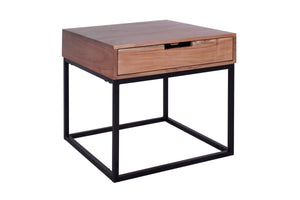Porter Designs Malmo Solid Wood Industrial End Table Natural 05-190-09-1702N