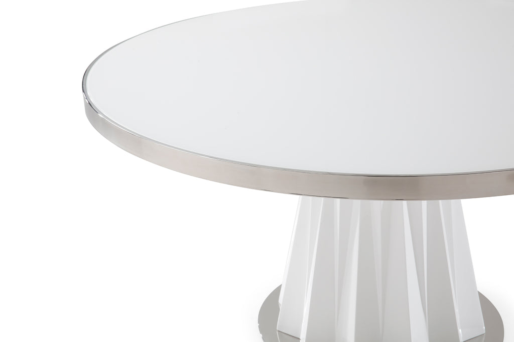VIG Furniture Modrest Cabaret Modern White Round Dining Table VGVCT1799