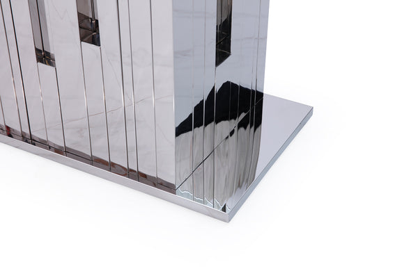 VIG Furniture Modrest Edwin Modern Glass & Stainless Steel Dining Table VGVCT1828