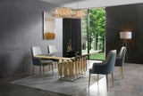 VIG Furniture Modrest Griffith Modern Black Glass & Gold Dining Table VGVCT1866-BLK