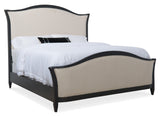 Hooker Furniture CiaoBella Casual Ciao Bella Queen Upholstered Bed- Black in Poplar Solids, Plywood, Fabric Foam and Nailheads 5805-90850-99