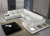 VIG Furniture Divani Casa T35 - Modern Bonded Leather Sectional Sofa With Light VGYIT35-WHT-ECO