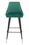 English Elm EE2641 100% Polyester, Plywood, Steel Modern Commercial Grade Bar Chair Green, Black, Gold 100% Polyester, Plywood, Steel