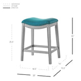 Grover Leatherette Counter Stool Matte Turquoise