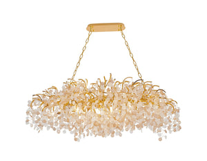 Bethel Gold Chandelier in Aluminum & Glass