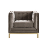 Dafna Taupe Velvet Club Chair