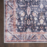Nourison Washable Brilliance WSB06 Vintage Machine Made Power-loomed Indoor only Area Rug Navy/Ivory 9'2" x 12' 99446118325
