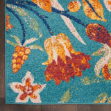 Nourison Allur ALR09 Contemporary Machine Made Power-loomed Indoor only Area Rug Turquoise Multicolor 9' x 12' 99446839626