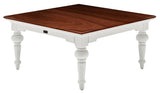Provence Accent Square Coffee Table in White with Brown wood veneer top Mahogany, MDF, Veneer